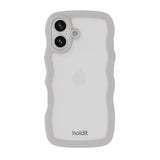 iPhone 16 Holdit Wavy Cover - Wool Grey / Transparent