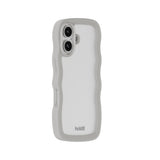 iPhone 16 Holdit Wavy Cover - Wool Grey / Transparent