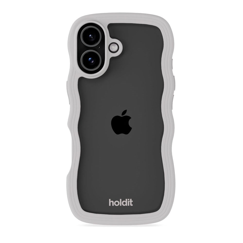 iPhone 17 Holdit Wavy Cover - Wool Grey / Transparent