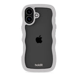 iPhone 17 Holdit Wavy Cover - Wool Grey / Transparent