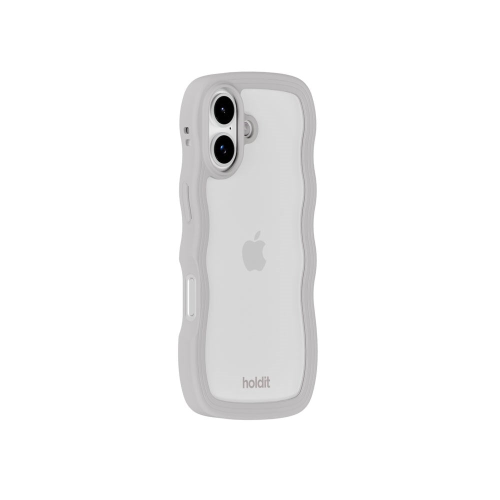 iPhone 17 Holdit Wavy Cover - Wool Grey / Transparent