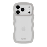 iPhone 17 Pro Holdit Wavy Cover - Wool Grey / Transparent