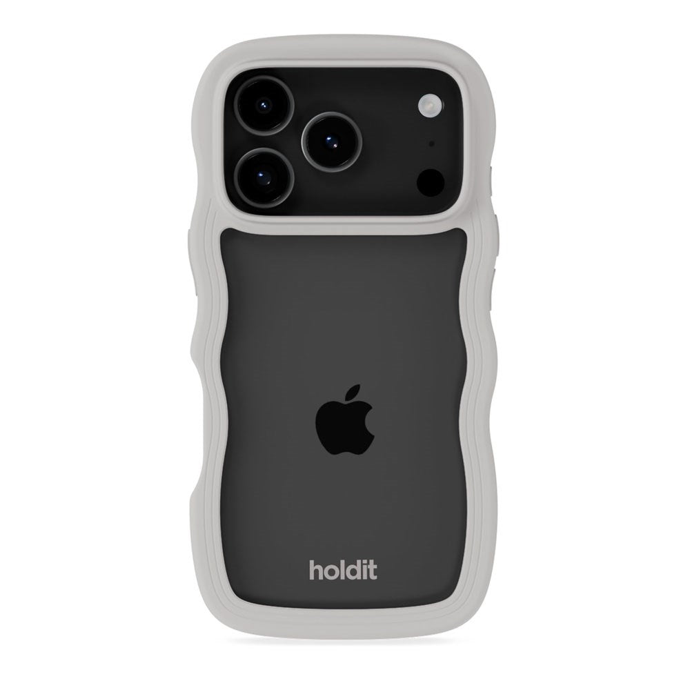 iPhone 17 Pro Holdit Wavy Cover - Wool Grey / Transparent