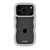 iPhone 17 Pro Holdit Wavy Cover - Wool Grey / Transparent