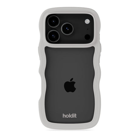 iPhone 17 Pro Holdit Wavy Cover - Wool Grey / Transparent