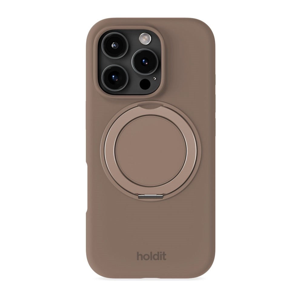 iPhone 16 Pro Holdit Silikone Stand Cover - Mocha Brown