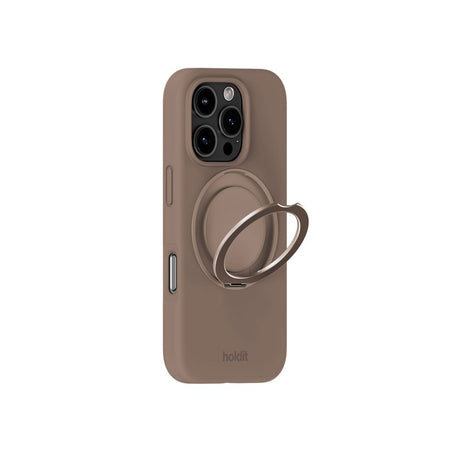 iPhone 16 Pro Holdit Silikone Stand Cover - Mocha Brown