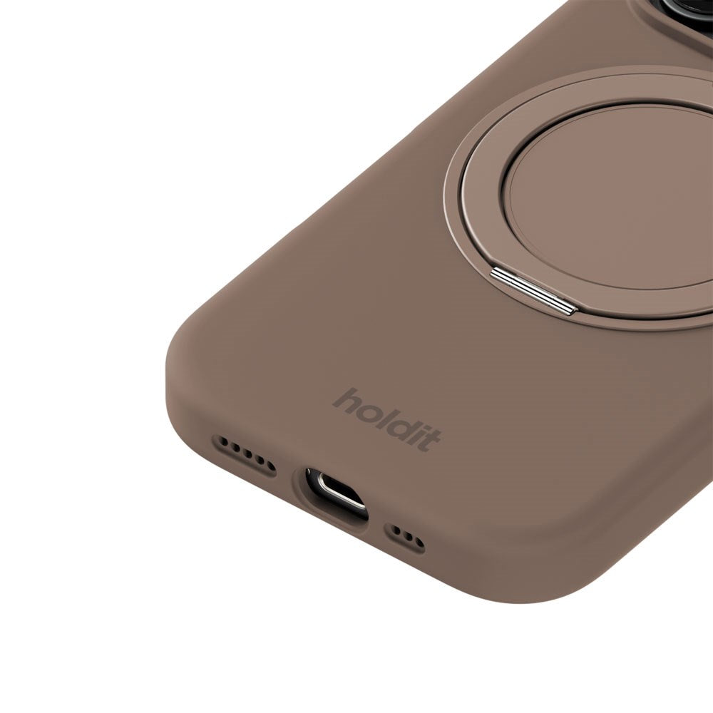 iPhone 16 Pro Holdit Silikone Stand Cover - Mocha Brown