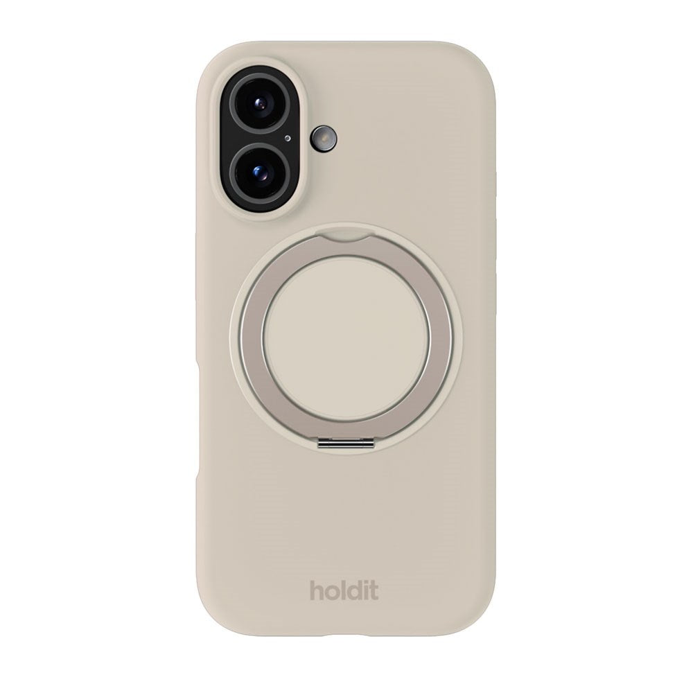 iPhone 16 Holdit Silikone Stand Cover - Light Beige