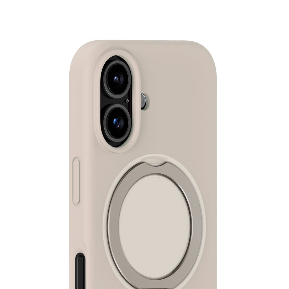 iPhone 16 Holdit Silikone Stand Cover - Light Beige