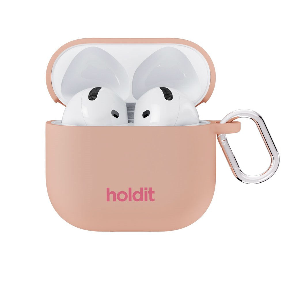 Apple AirPods (4. Gen.) Holdit Silicone Cover m. Karabinhage - Bare Pink