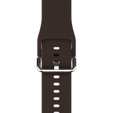 Apple Watch (38/40/SE/41/42mm) Holdit Silikone Rem m. Spændelukning - Chocolate