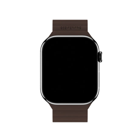 Apple Watch (38/40/SE/41/42mm) Holdit Silikone Rem m. Magnetlukning - Chocolate / Black