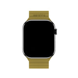 Apple Watch (42/44/SE/45/46/49mm) Holdit Silikone Rem m. Magnetlukning - Warm Olive / Black