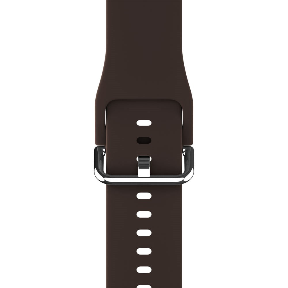 Apple Watch (42/44/SE/45/46/49mm) Holdit Silikone Rem m. Spændelukning - Chocolate