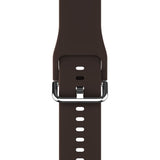 Apple Watch (42/44/SE/45/46/49mm) Holdit Silikone Rem m. Spændelukning - Chocolate