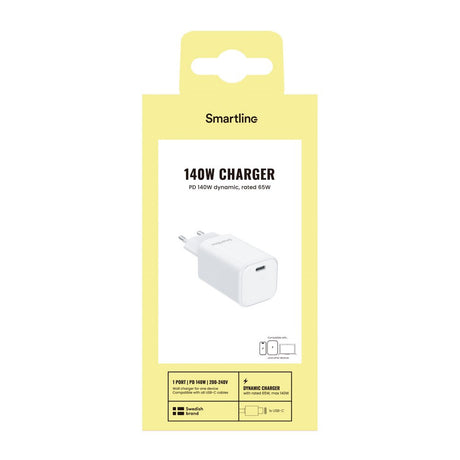 Smartline Vægoplader m. 1x USB-C - 140W - Hvid