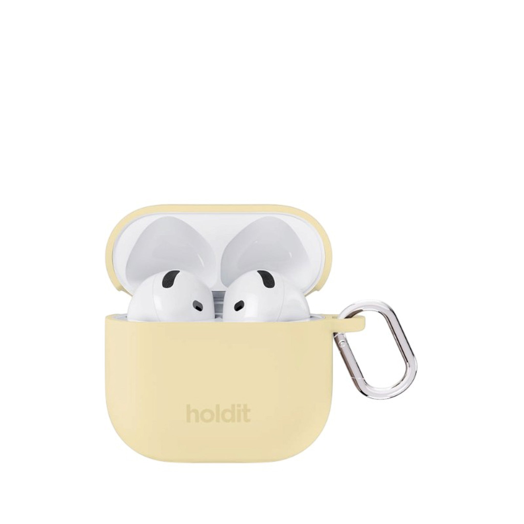 Apple AirPods (5. & 4. Gen.) Holdit Silicone Cover m. Karabinhage - Butter Yellow