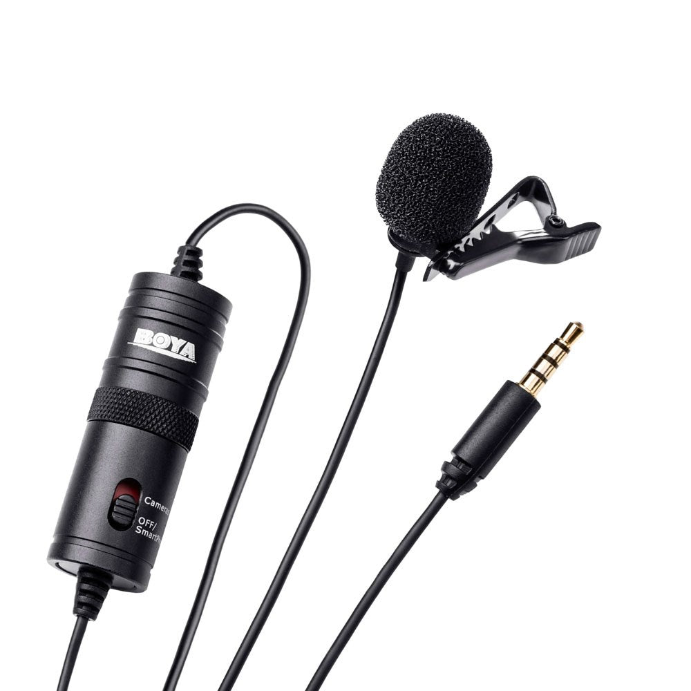 BOYA BY-M1 6m Clip-On Mikrofon m. 3.5mm Minijack - Sort