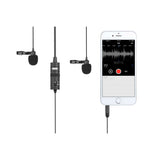BOYA BY-M1DM Dobbelt Mikrofon - 3.5mm Minijack - 4m - Sort