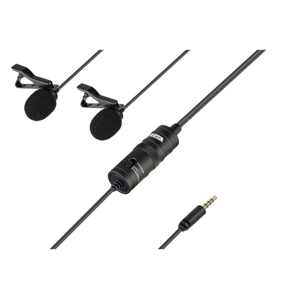 BOYA BY-M1DM Dobbelt Mikrofon - 3.5mm Minijack - 4m - Sort