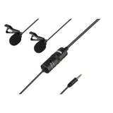 BOYA BY-M1DM Dobbelt Mikrofon - 3.5mm Minijack - 4m - Sort