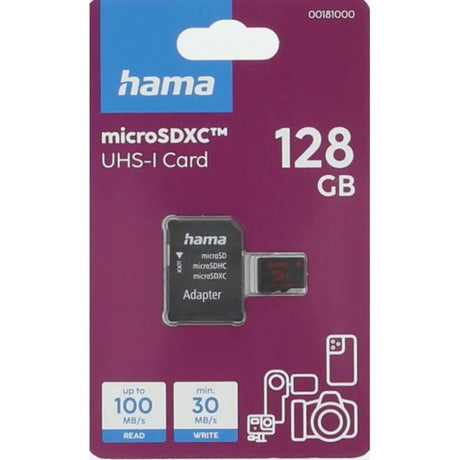 HAMA Micro SDXC-Kort med SD-Adapter 100MB/s - 128GB