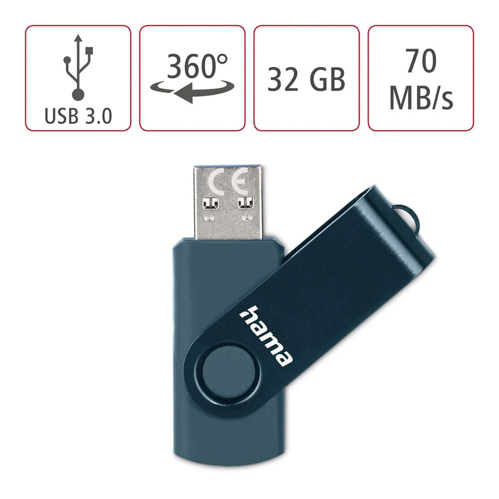 HAMA USB-Stik m. Roterbart Deisgn 3.2 - 32GB