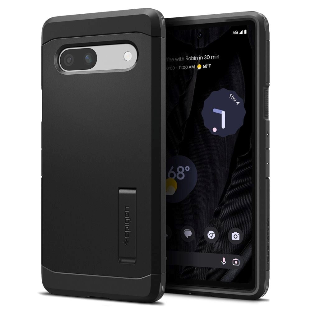 Google Pixel 7A Spigen Tough Armor Case m. Kickstand - Sort