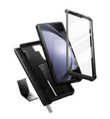 Samsung Galaxy Z Fold5 Tech-Protect Kevlar Pro Pen Håndværker Bagside Cover m. Skærmbeskyttelse & Kickstand - Sort