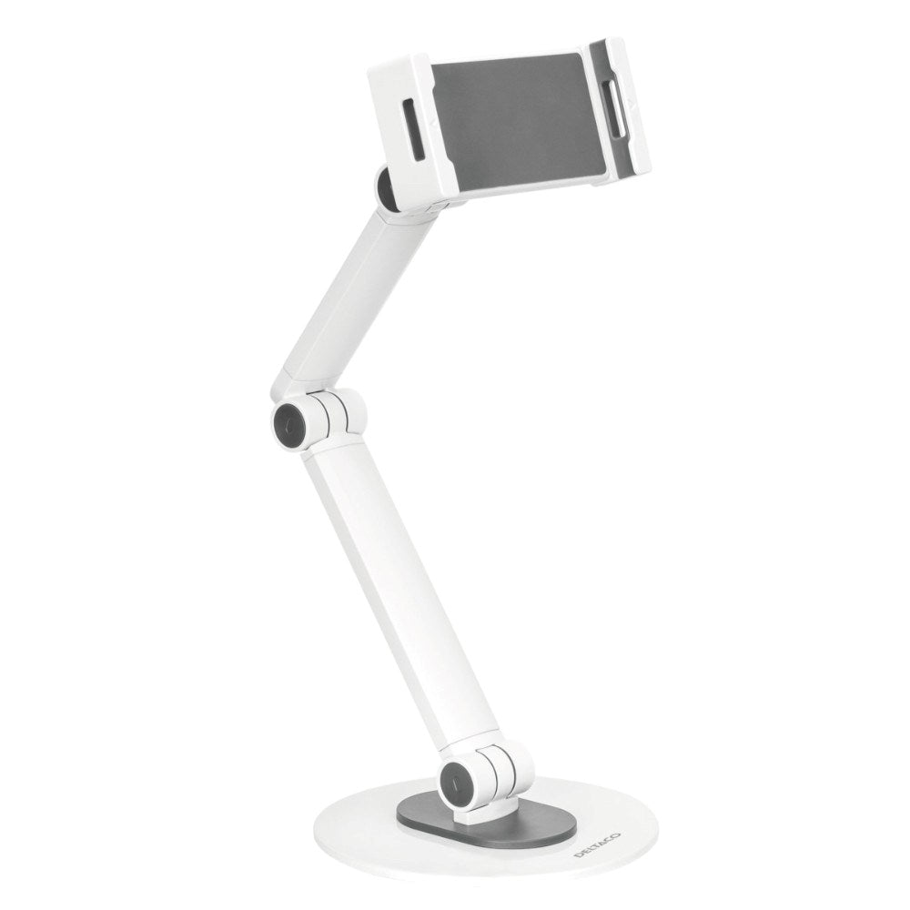 Deltaco Universal Tablet- / Mobilstander til Bord - Mål: 4.7 - 12.9" - Hvid