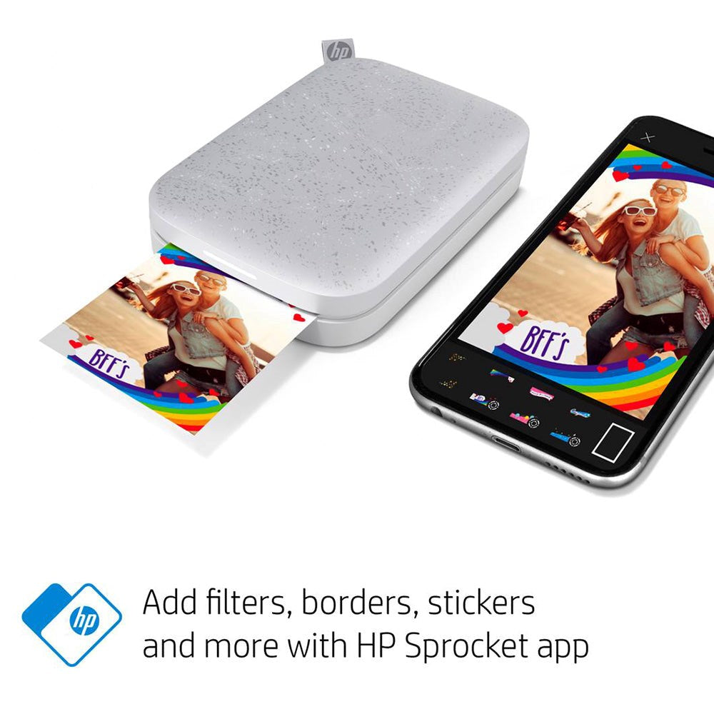 HP Sprocket Mobil Fotoprinter 5 x 7,6 cm m. Fotopapir - Grå