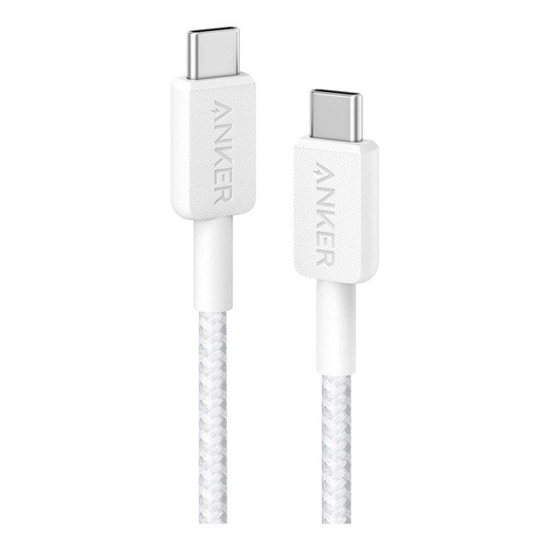 Anker 322 Nylon USB-C - USB-C Kabel 60W / 1.8 Meter - Hvid