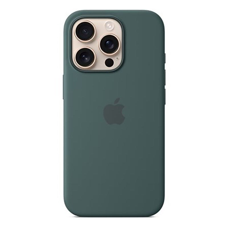 Original Apple iPhone 16 Pro Silikone Bagside Cover - MagSafe Kompatibel - Lake Green (MYYR3ZM/A)
