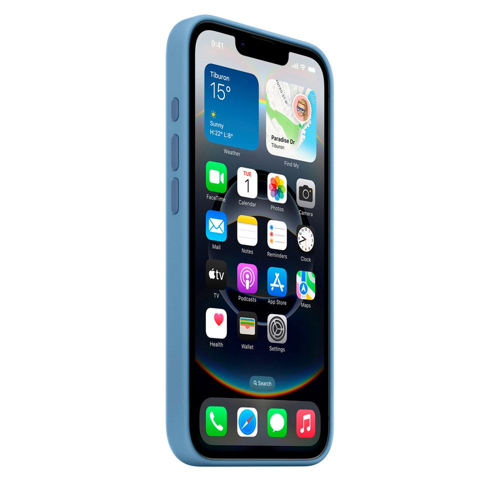 Original Apple iPhone 17e / 16e Silikone Bagside Cover - Winter Blue (MD3Q4ZM/A)