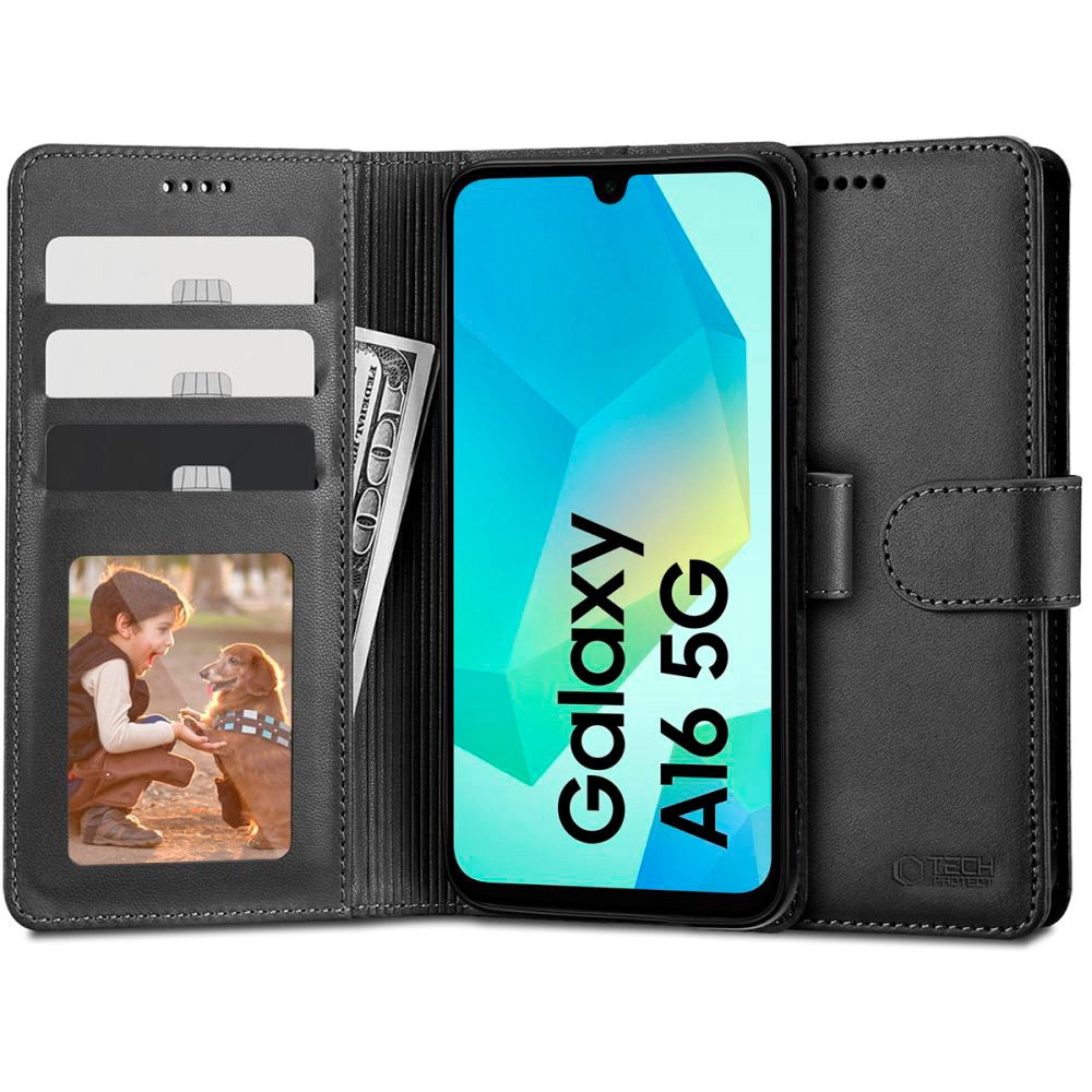 Tech-Protect Wallet Flipcover til Samung Galaxy A16 - Sort