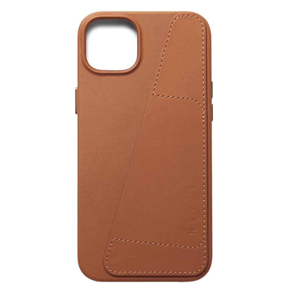 Mujjo iPhone 14 Plus Leather Wallet Cover - Brun