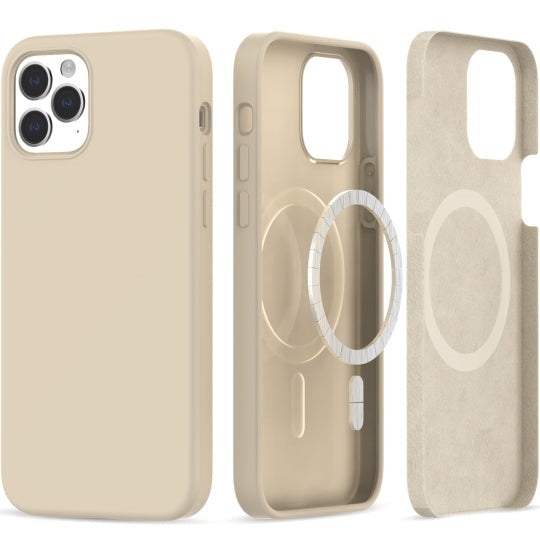 iPhone 12 / 12 Pro Tech-Protect Silikone Bagside Cover - MagSafe Kompatibel - Beige