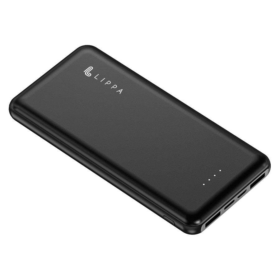 Lippa 10,5W m. USB-A Powerbank 10.000 mAh - Sort