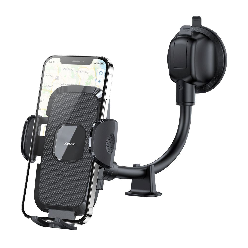 JoyRoom Universal Sugekop Car Mount m. Lang Arm - Mobilholder til bil - Sort