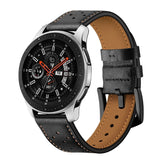 Samsung Galaxy Watch (46mm) Tech-Protect Ægte Læder Urrem - Sort