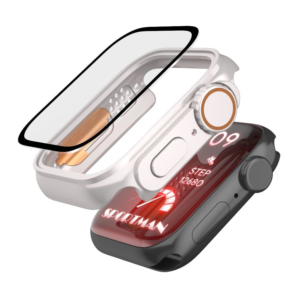 Apple Watch Tech-Protect DEFENSE360 Smartwatch Case m. Skærmbeskyttelse - 9/8/7 (45mm) - Titanium / Orange