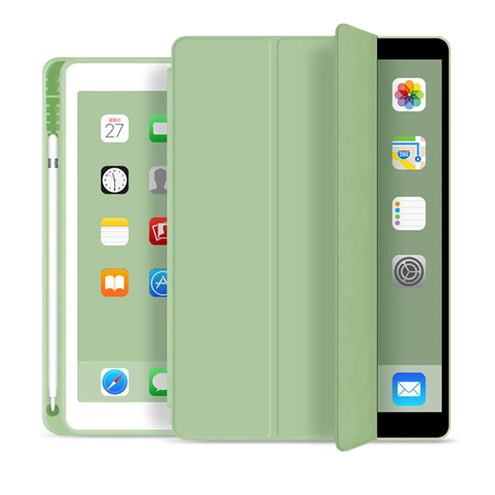 Tech-Protect Smartcase iPad 10.2'' (2019 / 2020 / 2021) Tri-fold Cover m. Pen Holder - Cactus Green