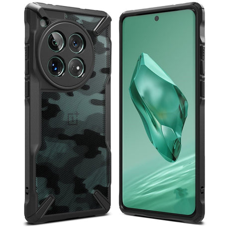 OnePlus 12 Ringke Fusion X Bagside Cover - Sort / Camo