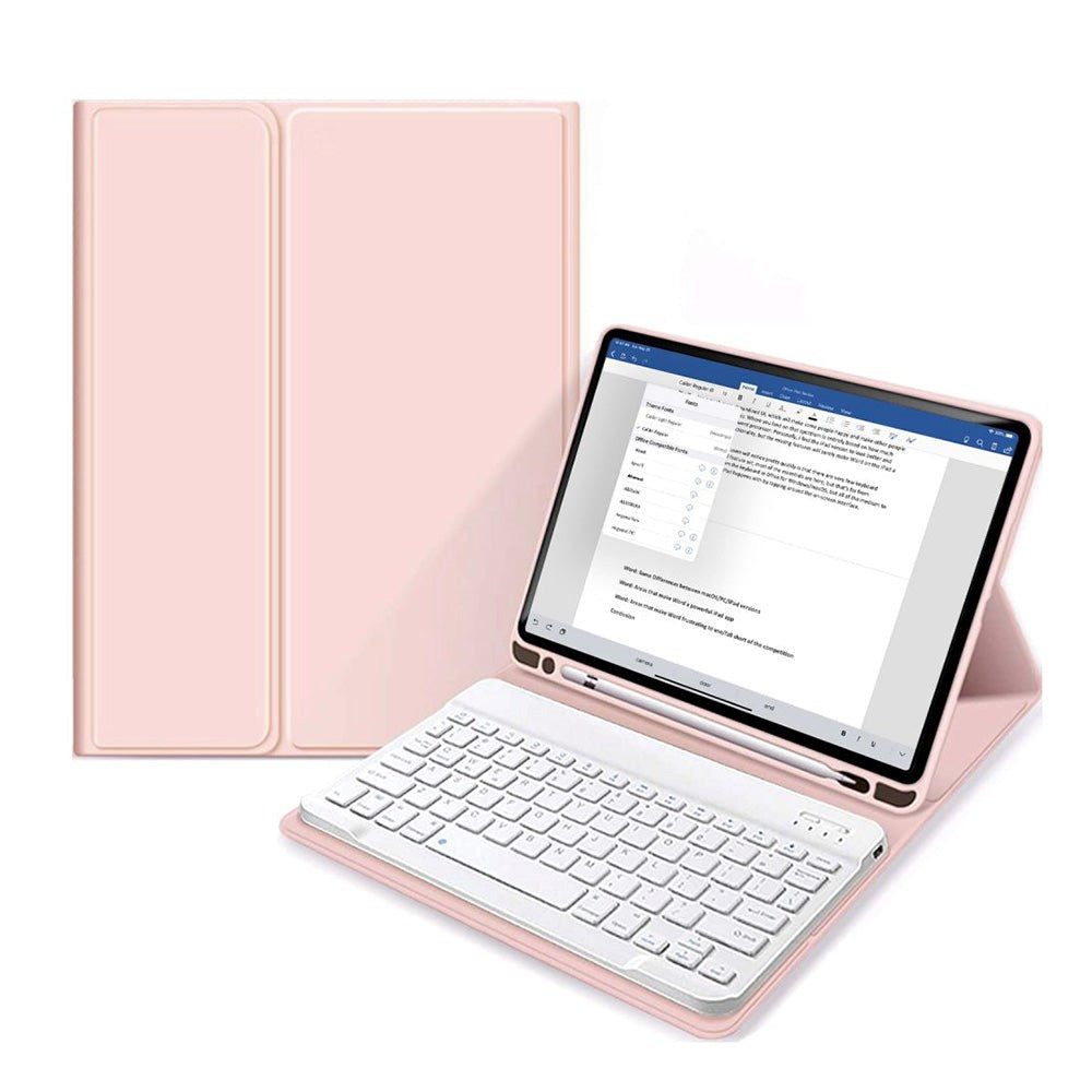 iPad 10.2" (2021 / 2020 / 2019) Tech-Protect Keyboard Cover m. Pencil Holder - Engelsk Layout - Lyserød