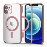 iPhone 12 Tech-Protect MagShine Bagside Cover - MagSafe Kompatibel - Gennemsigtig / Rose Gold