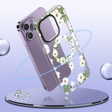 iPhone 15 Pro Max Tech-Protect MagMood Bagside Cover - MagSafe Kompatibel - White Daisy