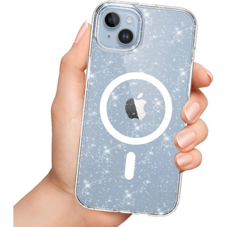 iPhone 11 Tech-Protect Flexair Hybrid Glitter Bagside Cover - MagSafe Kompatibel - Gennemsigtig