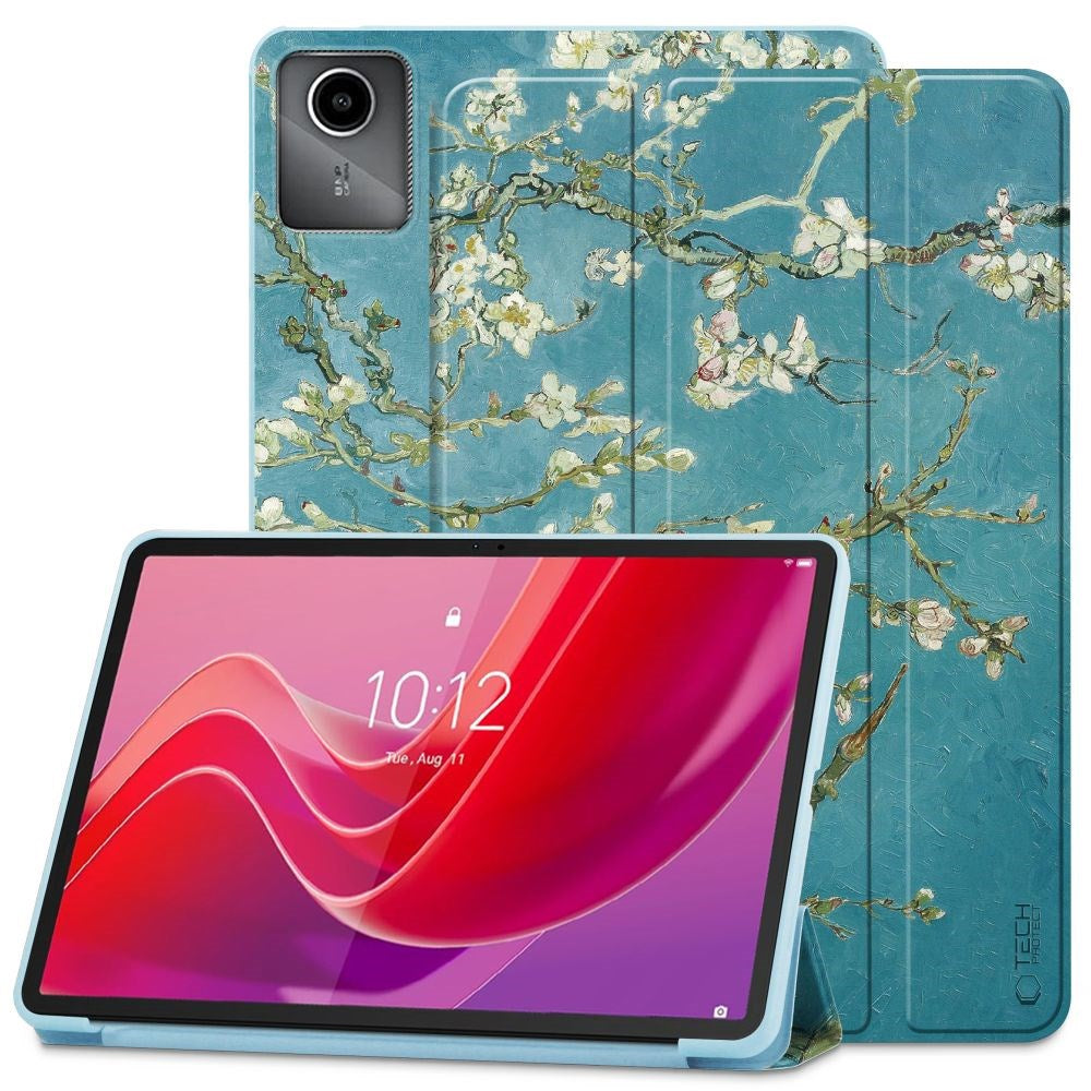 Lenovo Tab M11 Tech-Protect Smartcase Tri-fold Cover - Hvide Blomster