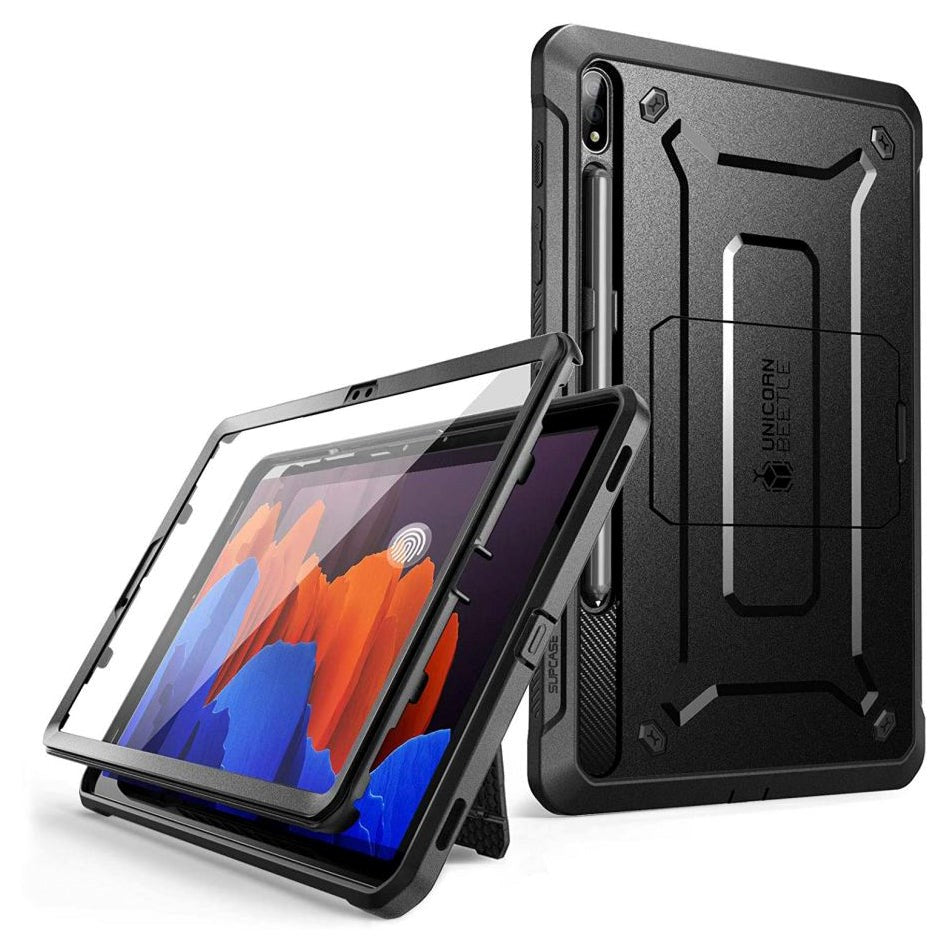 Samsung Galaxy Tab S8 / S7 Håndværker Cover - Supcase Unicorn Beetle Pro Cover m. Beskyttelsesfilm - Sort